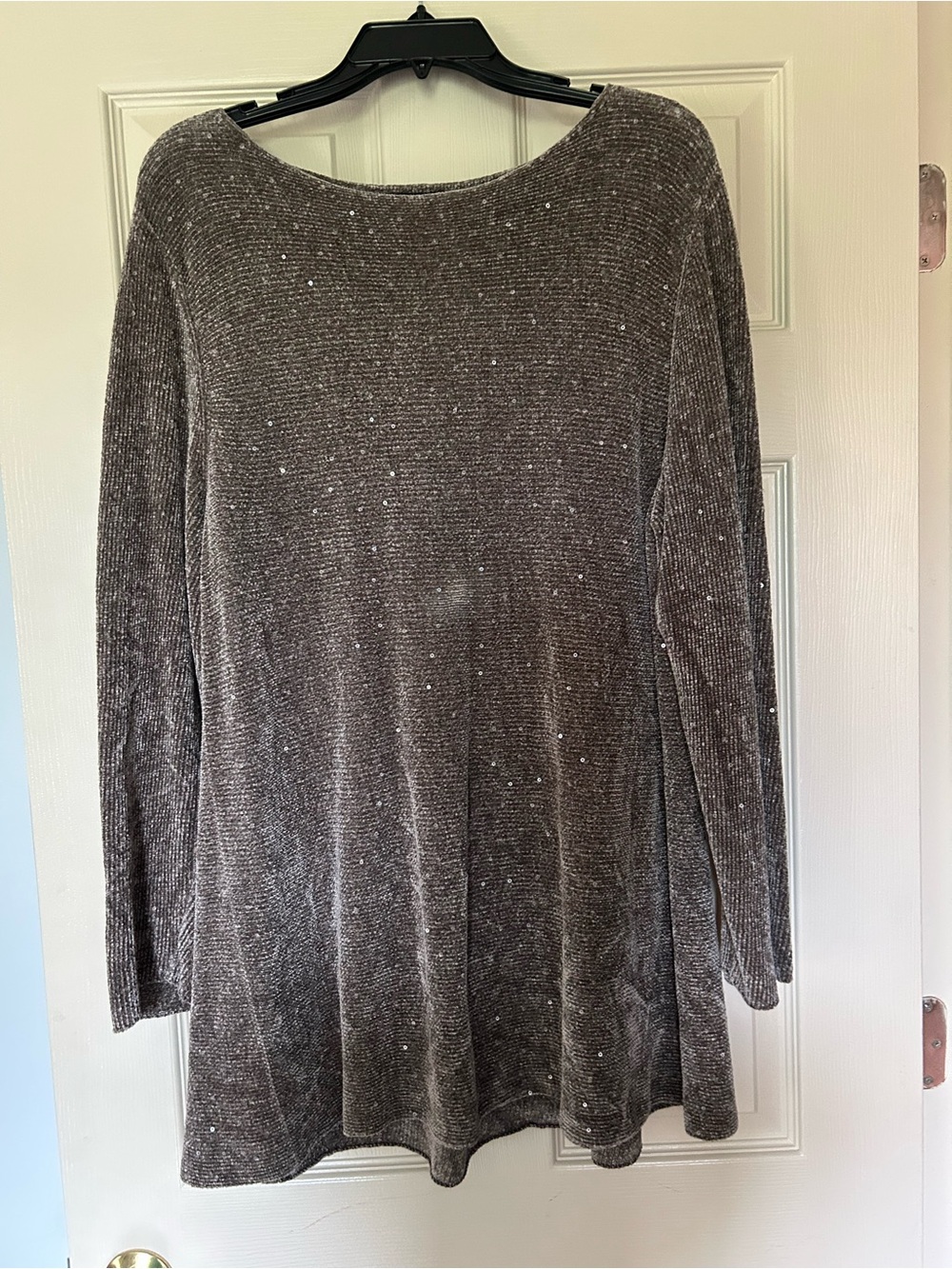 Lafayette 148 Gray Ribbed Crewneck Sweater